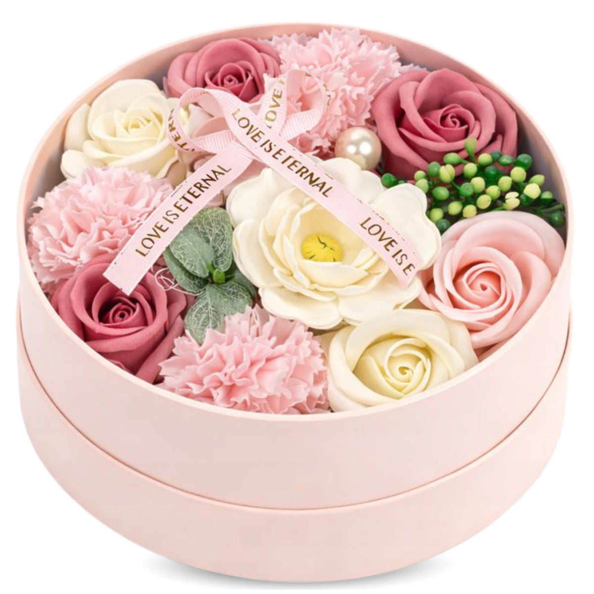 Sztuczne Róże Mydlane Flower Box Bukiet Zapachowych Kwiatów Dekoracyjne prezent dla mamy, upominek na walentynki
