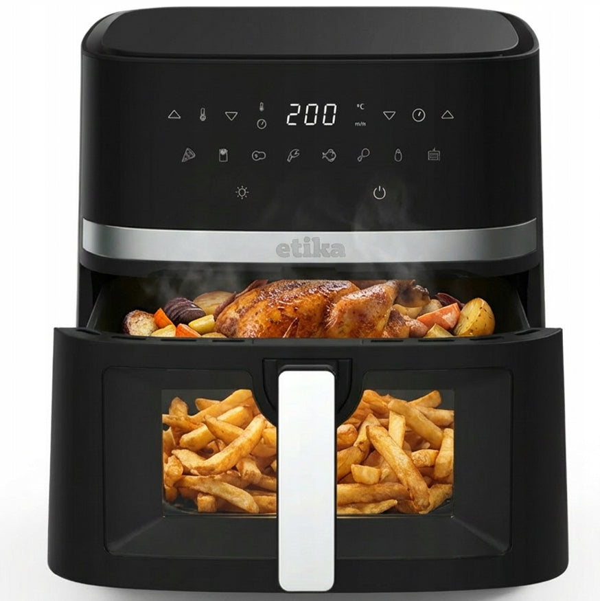 Frytkownica beztłuszczowa AIR fryer frytownica duża 8l 1800W misa XL czarny