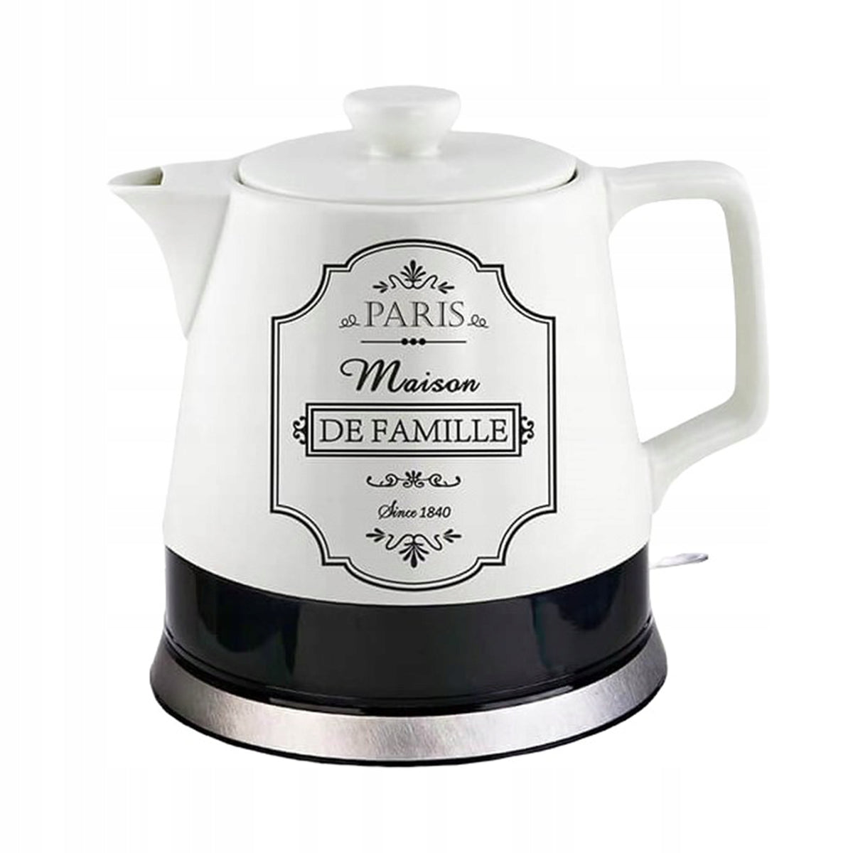 Ceramiczny czajnik elektryczny 'paris maison' 1,0l 1200W 1 l 1200 w biały ceramika
