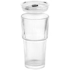 2x Kubek szklany z pokrywką słomką szczelny na napoje kubki szklanki 500 ml do lemoniady i koktajli, przezroczyste