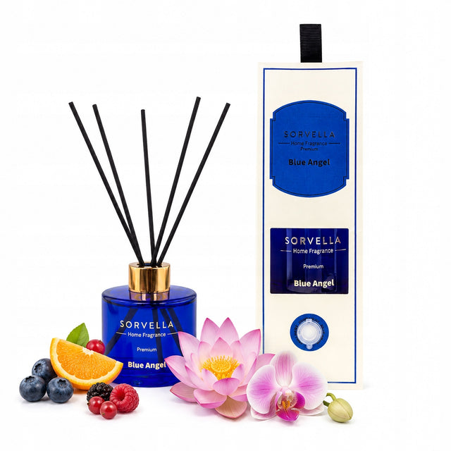 Dyfuzor Zapachowy Patyczki Zapachowe sorvella Blue Angel 120 ml Orientalny odświeżacz powietrza, aromatyzer drzewno-kwiatowo-przyprawowy