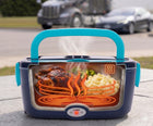 Elektryczny lunch BOX termos obiadowy śniadanówka samochodowa kamille 1,5 L pojemnik na jedzenie 1500 ml niebieski