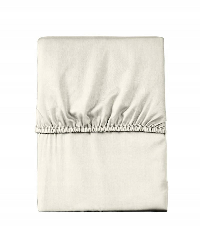 Prześcieradło mikrosatynowe z gumką 120X200 Poly ecru na materac do 25 cm, poliestrowe, certyfikat oeko-tex Standard 100