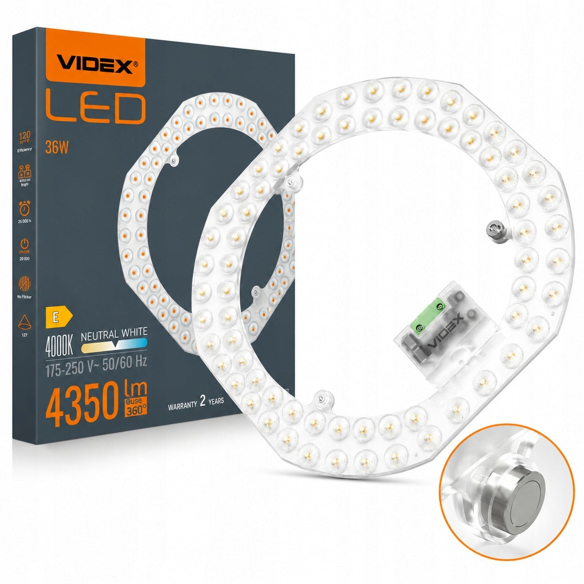 Moduł LED Wkład do Plafonów Lamp Paneli 36W 4350lm 4000K Neutralna 120° okrągłe zintegrowane źródło światła, oprawa