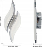 LAMPA ŚCIENNA CHROM KINKIET LED NOWOCZESNA DO SALONU KORYTARZA 3000K 12W oprawa metalowa srebrna 2 punkty świetlne do