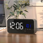 Zegar elektroniczny budzik LED nowoczesny design wysoka funkcjonalność cyfrowy alarm stołowy czarny akumulatorowy do
