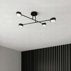 Nowoczesna Lampa Sufitowa Plafon Żyrandol Spot Czarny Matowy 4x Gx53 LED oprawa metalowa 4-punktowa do salonu i kuchni
