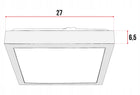Lampa sufitowa LED plafon wisząca ścienna czarna 2x E27 Nowoczesna LX-909 kwadratowa oprawa bez żarówek, 27 x 17,5 cm
