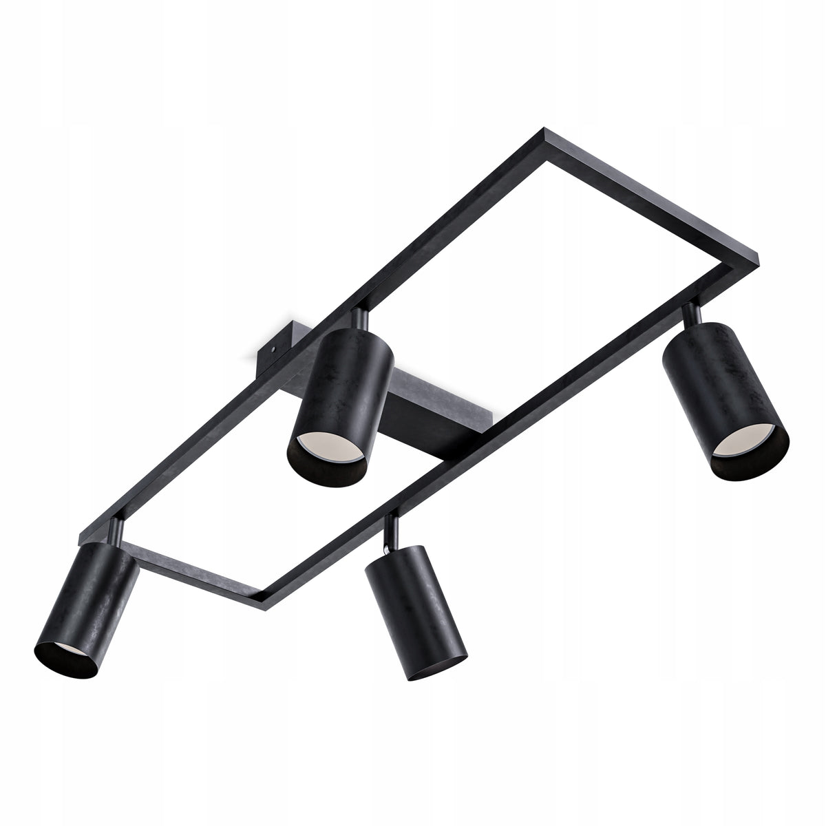 Lampa Sufitowa Oprawa Halogenowa LED 4X GU10 Spot Ruchoma Kinkiet Reflektor czarna prostokątna listwa oświetleniowa 60