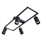 Lampa Sufitowa Oprawa Halogenowa LED 4X GU10 Spot Ruchoma Kinkiet Reflektor czarna prostokątna listwa oświetleniowa 60