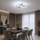 Lampa Sufitowa LED Plafon Srebrny Żyrandol Nowoczesny do Salonu 30W 6500K oprawa aluminiowa 30 cm, oświetlenie pokoju i