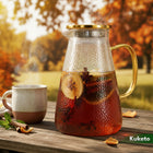 DZBANEK DO HERBATY na WODĘ sok lemoniadę SZKLANY Z POKRYWKĄ duży 1800ml z filtrem do kawy i naparów, bezbarwny