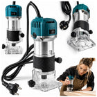 FREZARKA GÓRNOWRZECIONOWA DO DREWNA WYCINARKA Z REGULACJĄ OBROTÓW ZESTAW router stolarski, 2000 W, tuleje 6 i 8 mm