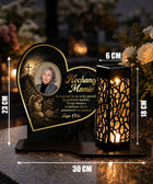 Znicz Solarny LED z Własnym Zdjęciem Pamiątka na Wszystkich Świętych lampion nagrobny, personalizowana fotografia