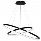 Lampa Wisząca LED Sufitowa Żyrandol 61cm 49W 3 Barwy Nowoczesna Czarna Ring oświetlenie do salonu i jadalni
