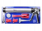 PISTOLET DO MAS WYCISKACZ 600ML FOLIA KARTUSZE Z KOŃCÓWKAMI ręczny aplikator silikonów, uszczelniaczy i mas szpachlowych