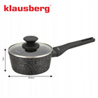 Klausberg KB-7986 Rondel 16cm Marmurowy Indukcja Gaz Nieprzywierający 1,2 L garnek do sosów z pokrywką, do zmywarki, z