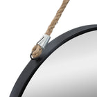 Lustro ozdobne wiszące okrągłe czarne ŚR.55cm do łazienki, przedpokoju i salonu, metalowa rama, dekoracja wnętrza
