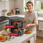 Frytkownica beztłuszczowa dwukomorowa pionowa panel boczny LED Air Fryer szary