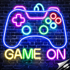 Neon duży lampka nocna LED na ścianę PAD gamepad ściemniacz USB pleksi dekoracja gamingowa do pokoju gracza