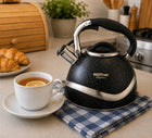 Czajnik z gwizdkiem tradycyjny indukcja GAZ stal nierdzewna czarny duzy 3 L kettle do gotowania wody, srebrny