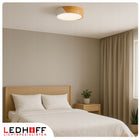 Lampa sufitowa Plafon LED drewno biały okrągły 30cm 30W Neutralny do salonu oświetlenie pokojowe zintegrowane źródło