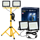Halogen LED budowlany 200W lampa 2x100W reflektor naświetlacz statyw zestaw oświetlenie robocze do warsztatu i garażu