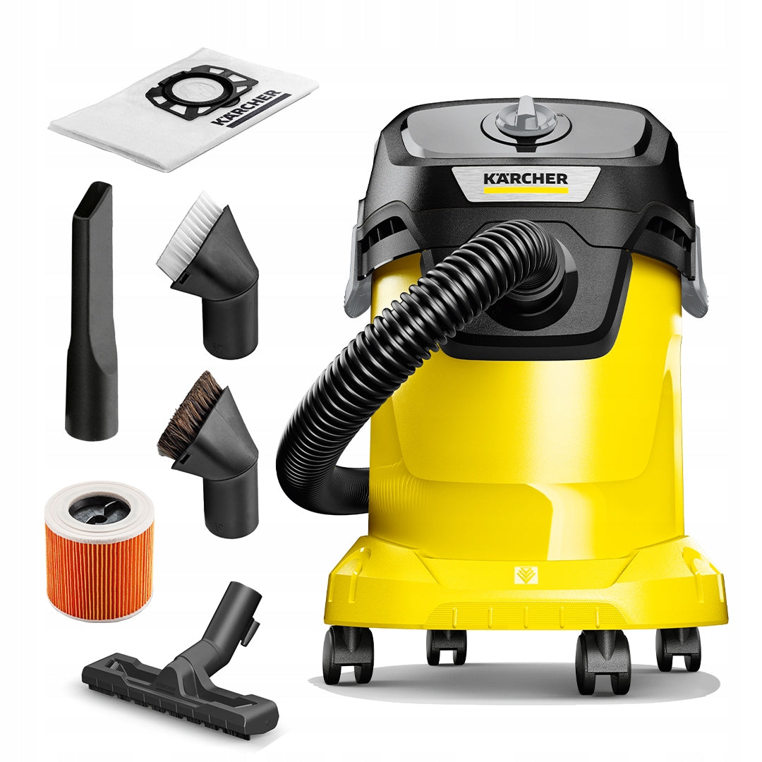 Odkurzacz przemysłowy Karcher K WD3 1.628-443.0 Mocny Na sucho i mokro warsztatowy do garażu, zbiornik 17 l, 1000 w