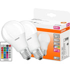 2x Żarówka LED A60 E27 9W = 60W osram rgbw pilot źródło światła, oświetlenie wielokolorowe, 806 lm, ciepła biel 2700K