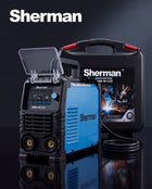 Spawarka inwertorowa MMA 161 LCD Elektrody TIG Lift 150A Sherman + walizka prostownik spawalniczy, 230 V, cykl pracy