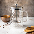 Srebrny Zaparzacz do kawy herbaty szklany 1 Lit French Press klausberg 7764 tłokowy dzbanek 1000 ml, 8 filiżanek, można