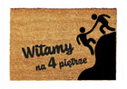 Witamy na 4 piętrze wycieraczka pod drzwi 60X40 CM czwarte piętro mata wejściowa kokosowa gumowa pvc brązowa 15 mm