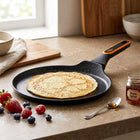 Patelnia granitowa do naleśników placków omletów niska płaska 24 cm vilde naleśnikarka na indukcję, gaz, ceramikę i