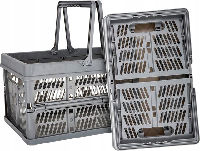 Koszyk składany zakupowy samochodowy 16l poręczny lekki wygodny torba pojemnik na zakupy do bagażnika, plastikowy organizer 38x25,5x20 cm