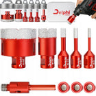 OTWORNICA DIAMENTOWA KORONKA DO GRESU M14 ZESTAW ⌀ 6,8,10,35,68 mm ADAPTER wiertło do betonu, cegły, ceramiki, drewna