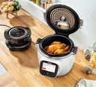 Multicooker tefal Cook4Me z pokrywą do zapiekania air fryer 1300 przepisów 6 l 1600 w biały