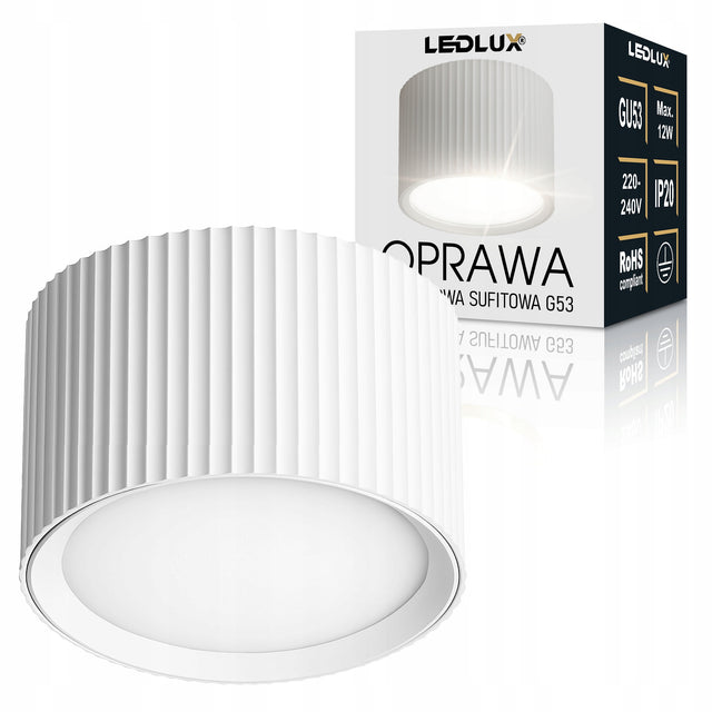 Oprawa natynkowa Sufitowa halogenowa tuba LED GX53 Walec spot Biała plafon aluminiowy 1-punktowy do oświetlenia wnętrz
