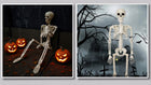 Dekoracja szkieletor szkielet kościotrup dekoracyjny na Halloween 90 cm ruchome kończyny, plastikowa ozdoba stojąca