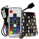 Taśma LED 3 M RGB 5050 podświetlenie TV USB pilot radiowy oświetlenie ambientowe, wielokolorowa, 5V, IP20, jasność 198
