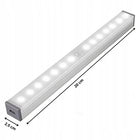 LAMPKA LAMPA LED Z CZUJNIKIEM RUCHU ZIMNE ŚWIATŁO 6000K BEZPRZEWODOWA oprawa do szafy i garderoby, na schody, moc 2 W