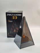 Lampion / latarnia / szklany 3D / piramida SL-P1 / 0 /18X10 CM/ 8 znicz elektryczny LED na cmentarz, dekoracja