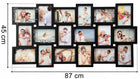 Duża ramka na zdjęcia 10x15 multi foto 18 zdjęć czarna poziomo lub pionowo kolaż fotograficzny, galeria ścienna