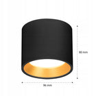 Lampa Sufitowa Oprawa Halogenowa LED GX53 Spot NATYNKOWA Kinkiet Reflektor czarna aluminiowa okrągła, pojedynczy punkt
