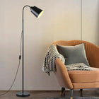 Lampa Stojąca Podłogowa Czarna Mat Regulowana 168cm E27 LED Włącznik Metal do salonu, sypialni, biura i jadalni