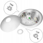 Lampa Sufitowa Plafon Czujnik Ruchu Zmierzchu 2x E27 okrągła oprawa biała do korytarza, bez żarówek, maks. 12 w na
