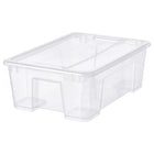 Pudełko z pokrywką przezroczysty pojemnik plastikowy do przechowywania, organizer uniwersalny 11 l, 39 x 39 x 14 cm