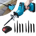 Piła szablasta akumulatorowa 21 V lisica elektryczna, do cięcia drewna, głębokość cięcia 200 mm, skok 10 mm, moc 650 w
