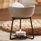 Yankee Candle pebble kominek grey lilac ceramiczny podgrzewacz do wosków zapachowych, na tealight