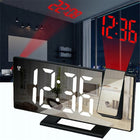 Elektroniczny zegar LED cyfrowy z projektorem budzik termometr lustro 4w1 czarny tworzywo sztuczne