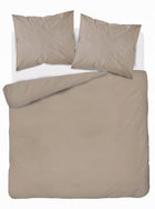 Pościel pure adamaszek paski 220X200cm taupe ciemny BEŻ premium prezent komplet do sypialni satyna bawełniana 3 części